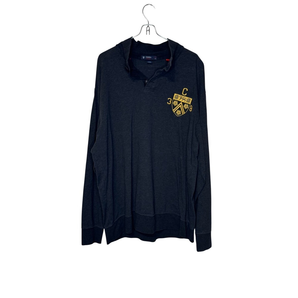 Daniel Cremieux Men's Sweater Long Sleeve Pullover Mock Neck Logo Cotton Gray XL